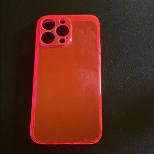 Transparent PINK Phone Case 14 PRO MAX